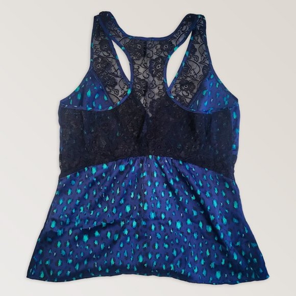 Laced Leopard Print Lingerie Sleep Chemise, Sexy Babydoll Pajama, Size S - Picture 3 of 6